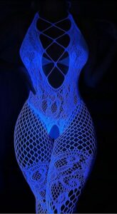 Glow in Dark Bodystocking Fishnet Sheer Mesh